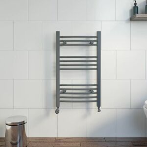 Duratherm - Anthracite Curved Heated Towel Rail Bathroom Radiator Designer 750 x 450mm