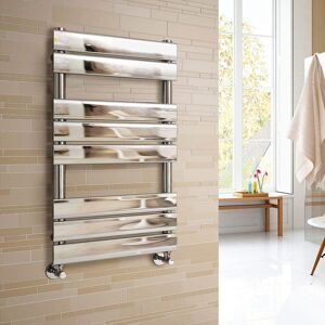 Warmehaus - Heated Towel Rail Radiator For Bathroom Ladder Flat Panel Chrome 800x450mm