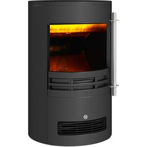 Homcom - Fireplace Electric Heater Stove w/ Thermostat Control Black Freestanding