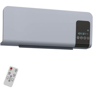 Homcom - 2000W Wall Mounted Ceramic Heater with Remote Control for Home Grey