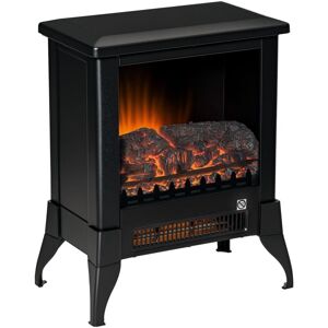 HOMCOM Electric Fireplace Stove, Freestanding Fireplace Heater W/ Flame Effect