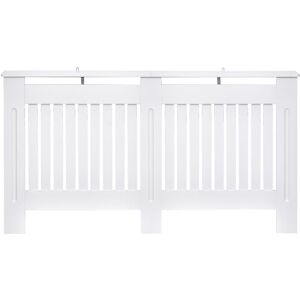 HOMCOM Radiator Cover Painted Slatted MDF Cabinet Lined Grill S/M/L M