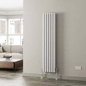 Duratherm - White Oval Column Designer Radiator Vertical Horizontal 1600 x 360mm Double Panel