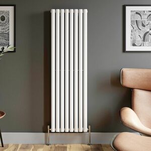 Duratherm - White Oval Column Designer Radiator Vertical Horizontal 1600 x 480mm Double Panel