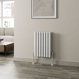 Duratherm - White Oval Column Designer Radiator Vertical Horizontal 600 x 420mm Double Panel