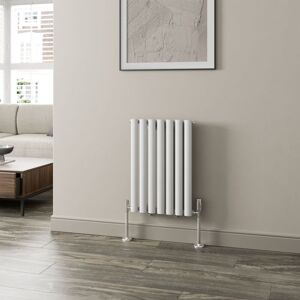 Duratherm - White Oval Column Designer Radiator Vertical Horizontal 600 x 420mm Single Panel