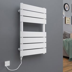 Warmehaus - Electric Flat Panel Heated Towel Rail 100W White 650x400mm