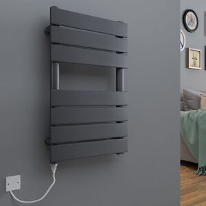 Warmehaus - Electric Flat Panel Heated Towel Rail 100W Sand Grey 650x400mm