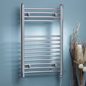 Kartell - Chrome 800mm x 500mm Straight Electric Thermostatic Towel Rail - ETSTR508C