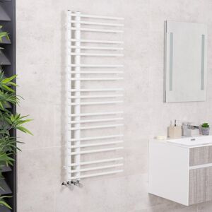 Warmehaus - 1250 x 500mm Round Designer Heated Towel Rail White