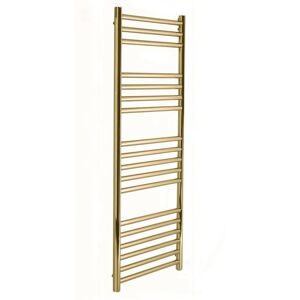 Manissa - Boston Brushed Brass Heated Towel Rail 500mm w x 1000mm h Central Heating Bathroom Towel Radiator