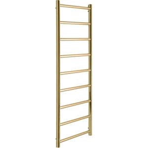 Manissa Selby Brushed Brass Heated Towel Rail 500mm W x 1000mm H Central Heating Bathroom Towel Radiator