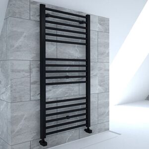 Gravahaus - 1200mm x 500mm Straight Heated Towel Rail Ladder Radiator - Matt Black