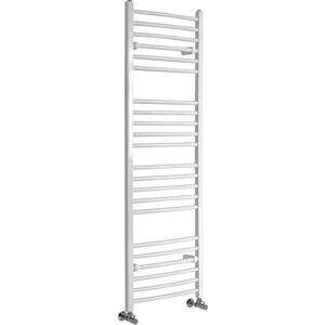 Milano - Ive - Modern White Curved Bar Heated Towel Rail Radiator - 1600mm x 500mm