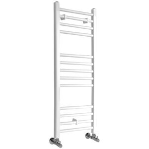 Milano - Ive - Modern White Straight Bar Heated Towel Rail Radiator - 1000mm x 400mm