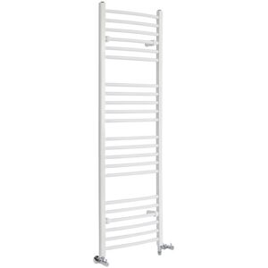 Milano - Ive - Modern White Dual Fuel Electric Curved Bar Heated Towel Rail Radiator - 1600mm x 498mm