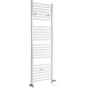 Milano Ive White Dual Fuel Electric Straight Bar Heated Towel Rail Radiator - 1800mm x 500mm