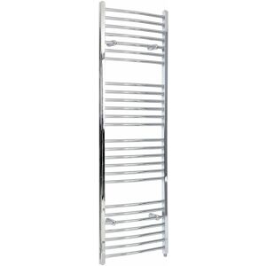 Milano Kent Electric Chrome Curved Bar Heated Towel Rail Radiator - 1800mm x 500mm