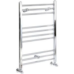 Milano - Kent - Modern Chrome Straight Bar Heated Towel Rail Radiator - 800mm x 600mm
