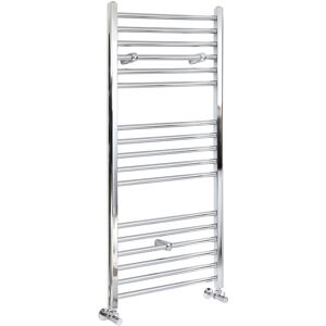 Milano - Kent - Modern Chrome Straight Bar Heated Towel Rail Radiator - 1200mm x 600mm