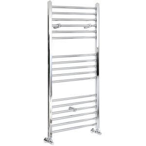 Milano - Kent - Modern Chrome Straight Bar Heated Towel Rail Radiator - 1200mm x 400mm