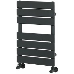 Milano - Lustro - Modern Anthracite Flat Panel Heated Towel Rail Radiator - 600mm x 400mm