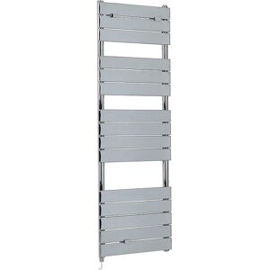 Milano - Lustro Electric - Modern Chrome Flat Panel Heated Towel Rail Radiator with Simple Heating Element - 1512mm x 450mm