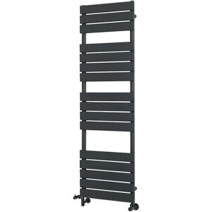 Milano - Lustro - Modern Anthracite Flat Panel Dual Fuel Electric Heated Towel Rail Radiator - 1500mm x 450mm
