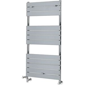 Milano - Lustro - Modern Chrome Flat Panel Dual Fuel Electric Heated Towel Rail Radiator - 1213mm x 600mm