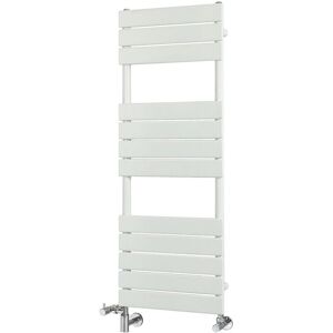 Milano - Lustro - Modern White Flat Panel Dual Fuel Electric Heated Towel Rail Radiator - 1200mm x 450mm