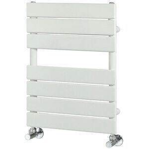 Milano - Lustro - Modern White Flat Panel Heated Towel Rail Radiator - 600mm x 400mm