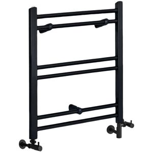 Milano Nero Black Dual Fuel Electric Straight Bar Heated Towel Rail Radiator - 600mm x 400mm