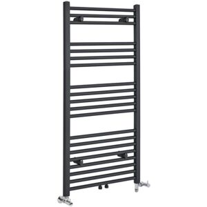 Milano - Neva - Modern Anthracite Dual Fuel Electric Heated Towel Rail Radiator - 1188mm x 500mm