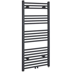 Milano - Neva Electric - Modern Anthracite Heated Towel Rail Radiator - 1188mm x 500mm