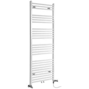 Milano - Neva - Modern White Dual Fuel Electric Heated Towel Rail Radiator - 1600mm x 600mm