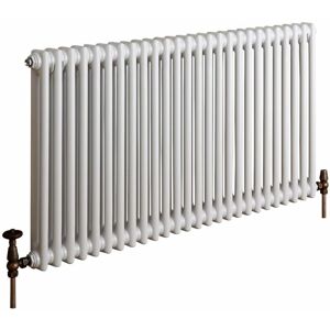 Milano - Windsor - Traditional White Cast Iron Style Double Column Horizontal Radiator - 600mm x 1190mm