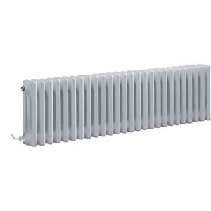 Milano - Windsor - Traditional White 300mm x 1190mm Cast Iron Style Horizontal Triple Column Electric Radiator - Touchscreen Wi-Fi Thermostat