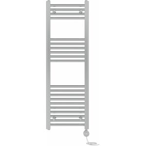 NRG - Prefilled Thermostatic Electric Straight Heated Towel Rail Radiator 1200 x 400mm Chrome