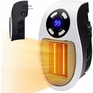 Dewdat - Portable Electric Heater Plug in Wall Heater Room Heating Stove Household Radiator Remote Warmer Machine 500W