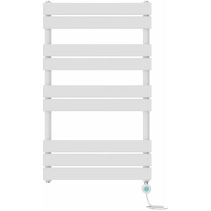 NRG - Pre-filled Electric Heated Towel Rail Radiator Flat Panel Thermostatic 1000x600mm White