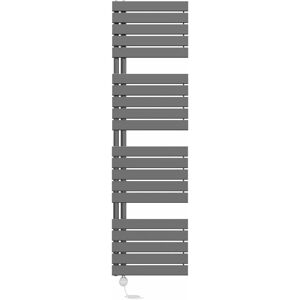 NRG - Prefilled Thermostatic Electric Designer Heated Towel Rail Flat Panel Warmer Rad 1800x500mm Gunmetal