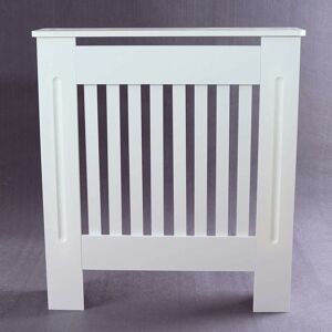 DAYPLUS Radiators Cover, White Painted MDF Radiator Heating Cover Vertical Slat Radiator Shelf for Living Room Bedroom Hallway Cabinet - Small: H 82 x W 78x
