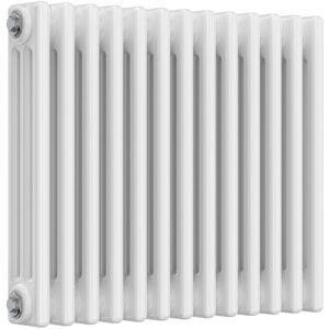 Reina - Colona 3 Column Horizontal Radiator 500mm h x 605mm w - White