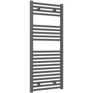 Reina - Diva Anthracite Electric Towel Rail 1200mm High x 500mm Wide (+ Anthracite Mini Round Element)