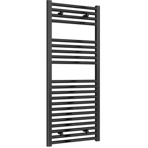 Reina - Diva Black Electric Towel Rail 1200mm High x 500mm Wide (+ Black On/Off Touch Element)