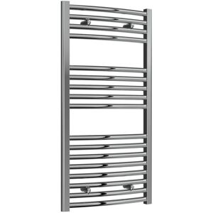 Reina - Diva Curved Chrome Electric Towel Rail 1000mm High x 500mm Wide (+ Chrome On/Off Touch Element)