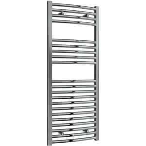 Reina - Diva Curved Chrome Electric Towel Rail 1200mm High x 500mm Wide (Standard Element)
