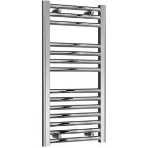 Reina - Diva Straight Heated Towel Rail 800mm h x 400mm w Chrome