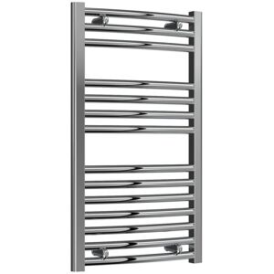 Reina - Diva Curved Heated Towel Rail 800mm h x 450mm w Chrome