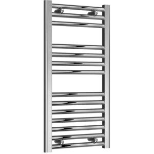 Reina - Diva Straight Heated Towel Rail 800mm h x 450mm w Chrome